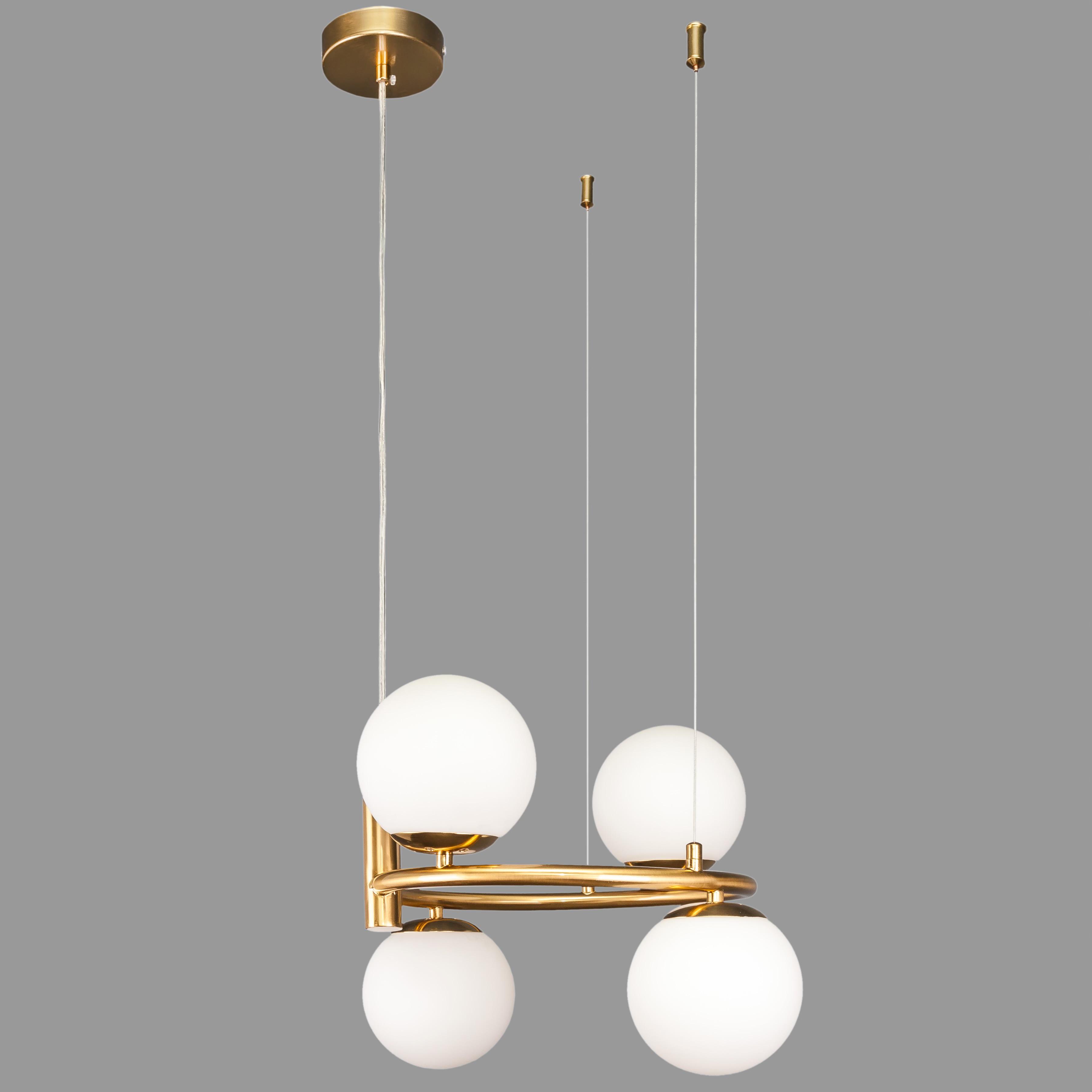 Люстра підвісна Bubbles кругла на 4 лампи Бронзовий (52-1011-4 BRZ+WH)