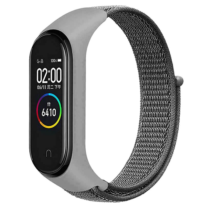 Ремешок универсальный Nylon для Xiaomi Mi Band 3/4/5/6 Grey (00000032379_4)