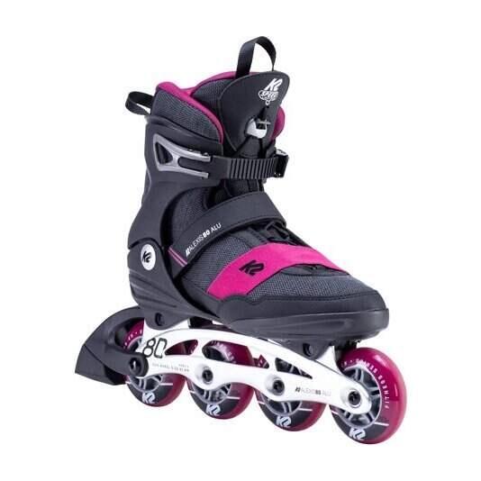 Ролики K2 Alexis 80 Alu 2021 р. 37-38 Black/Pink (Аopt.roliki49)