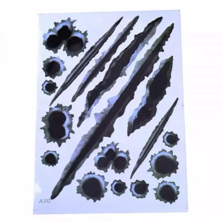 Наклейки 3D для автомобиля Дыры от шаров и царапины 18 шт. (313385)