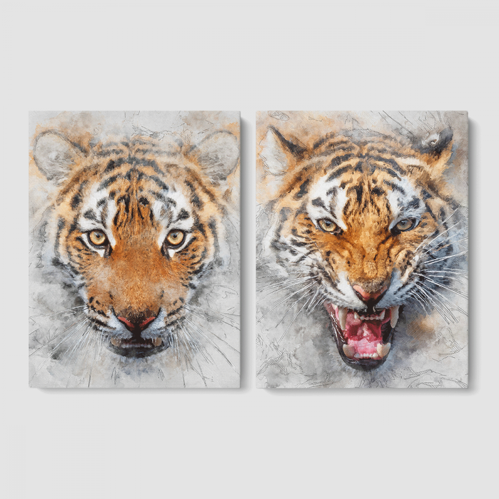 Модульная картина Malevich Store Tigers из двух частей 93x60 см (MK21220)