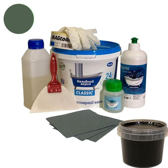 Акрил жидкий с набором для реставрации ванн Plastall Classic 1,7 м 3,3 кг Черный (23915782)