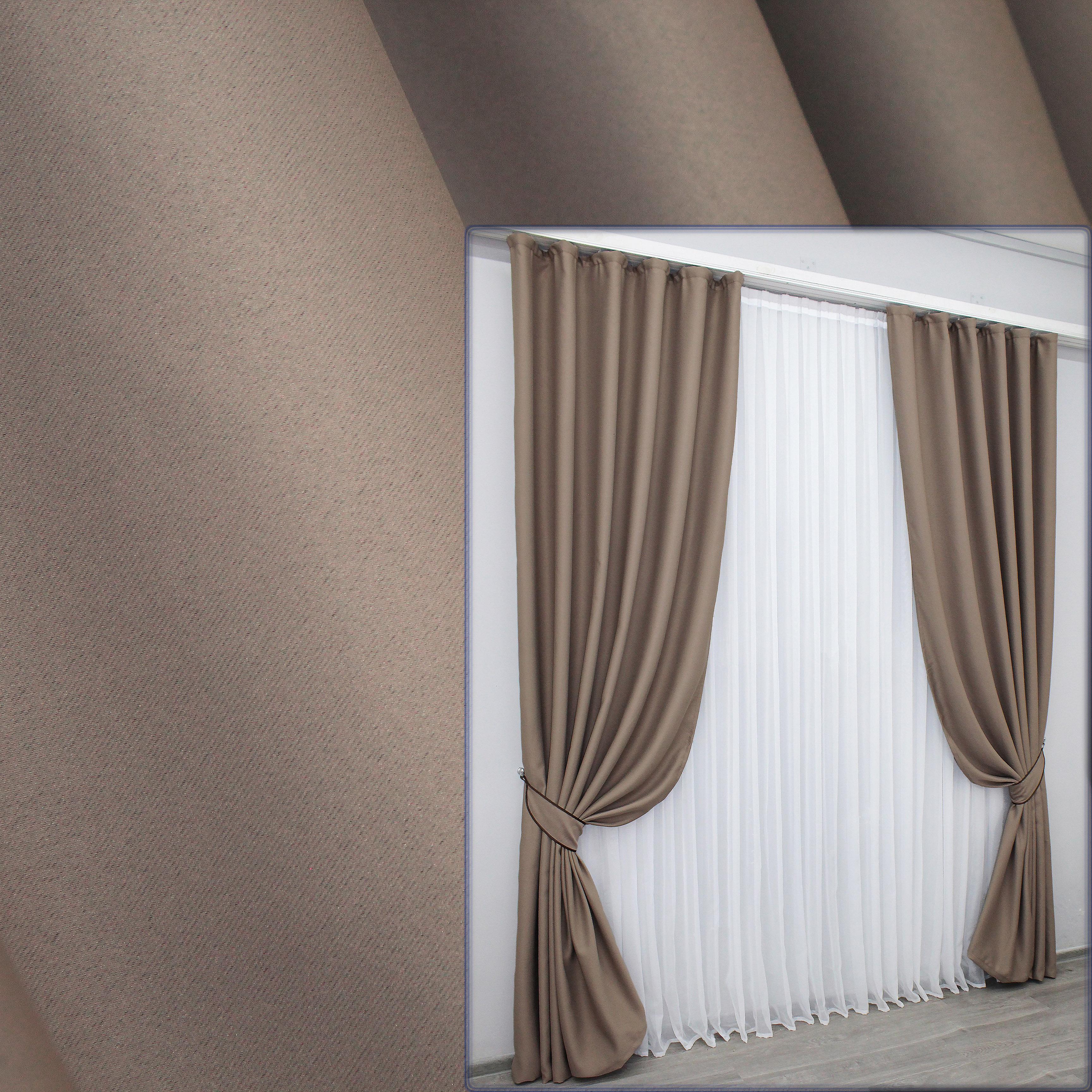 Комплект готових штор VR-Textil Блекаут Bagema Rvs № 1289 150х270 см 2 шт. Какао (33-0147) - фото 3 Комплект готових штор VR-Textil Блекаут Bagema Rvs № 1289 150х270 см 2 шт. Какао (33-0147) - фото 3