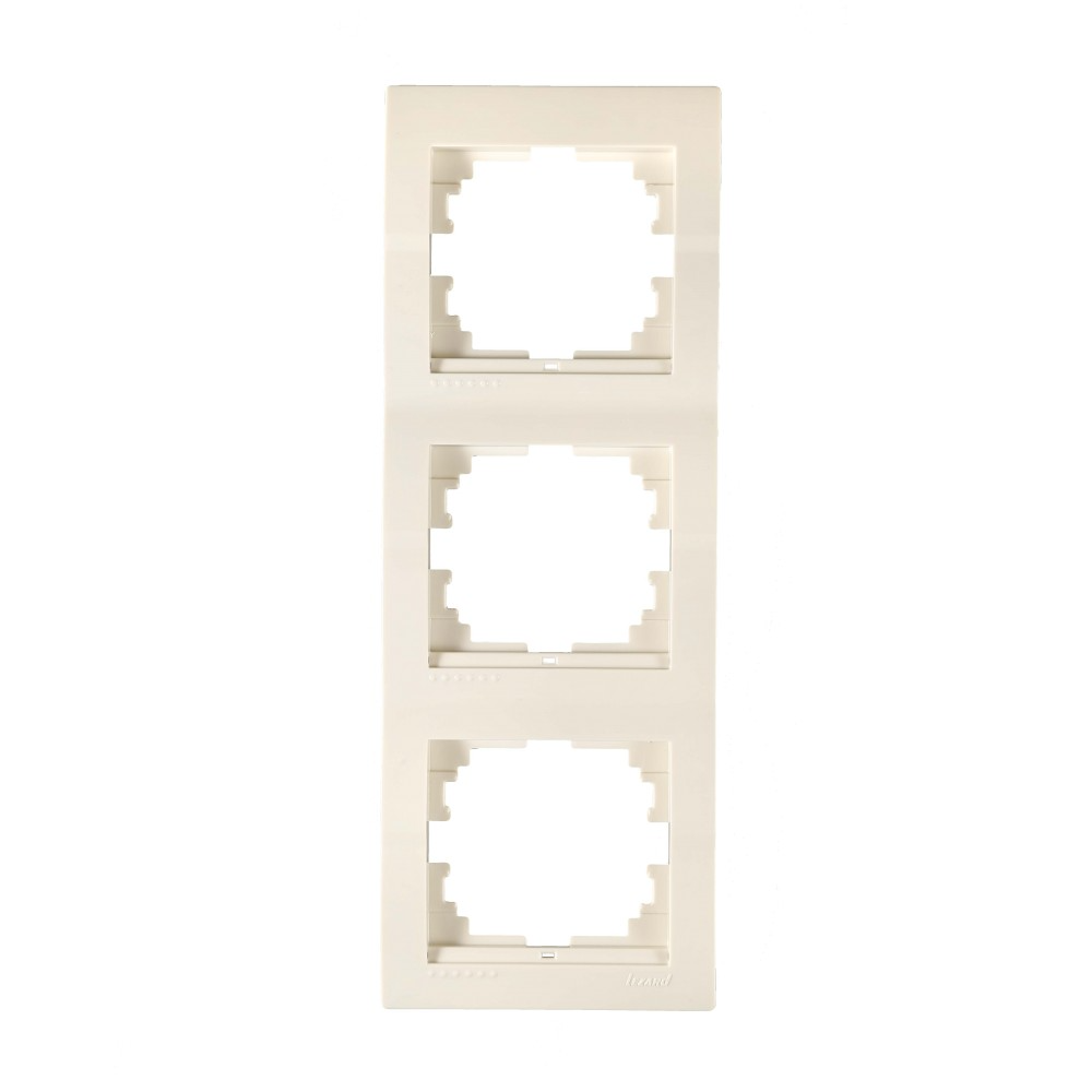 Рамка Lezard Deriy 3-местная вертикальная Кремовый