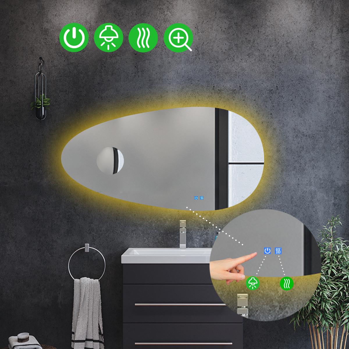 Дзеркало з LED підсвіткою Occhio 2 із двома сенсорами 140x70 см - фото 2