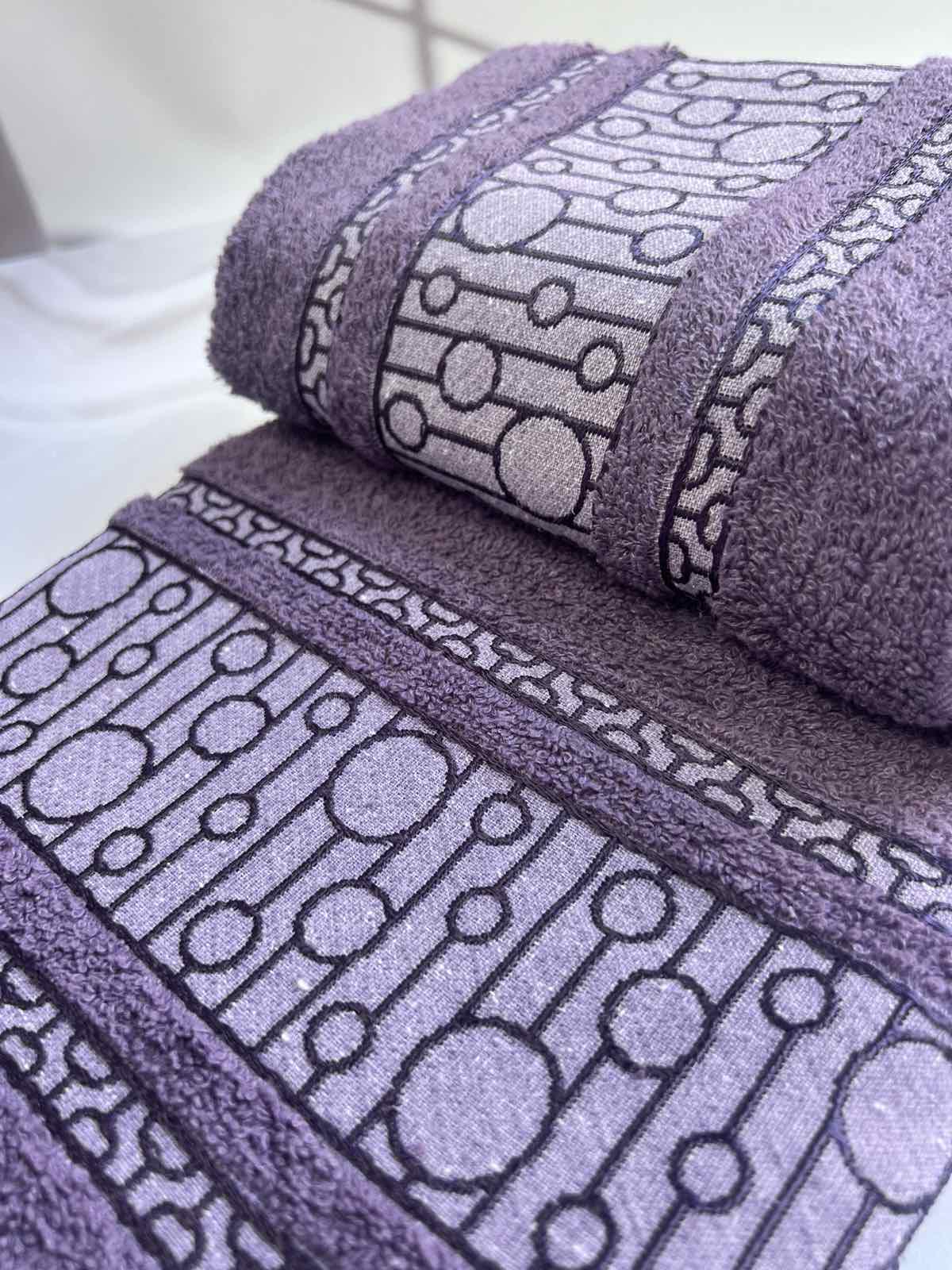 Набір рушників банне та для обличчя 70х40 см/50х90 см 2 шт. Фіолетовий (mame2v1kruf-fio) - фото 5 Набір рушників банне та для обличчя 70х40 см/50х90 см 2 шт. Фіолетовий (mame2v1kruf-fio) - фото 5