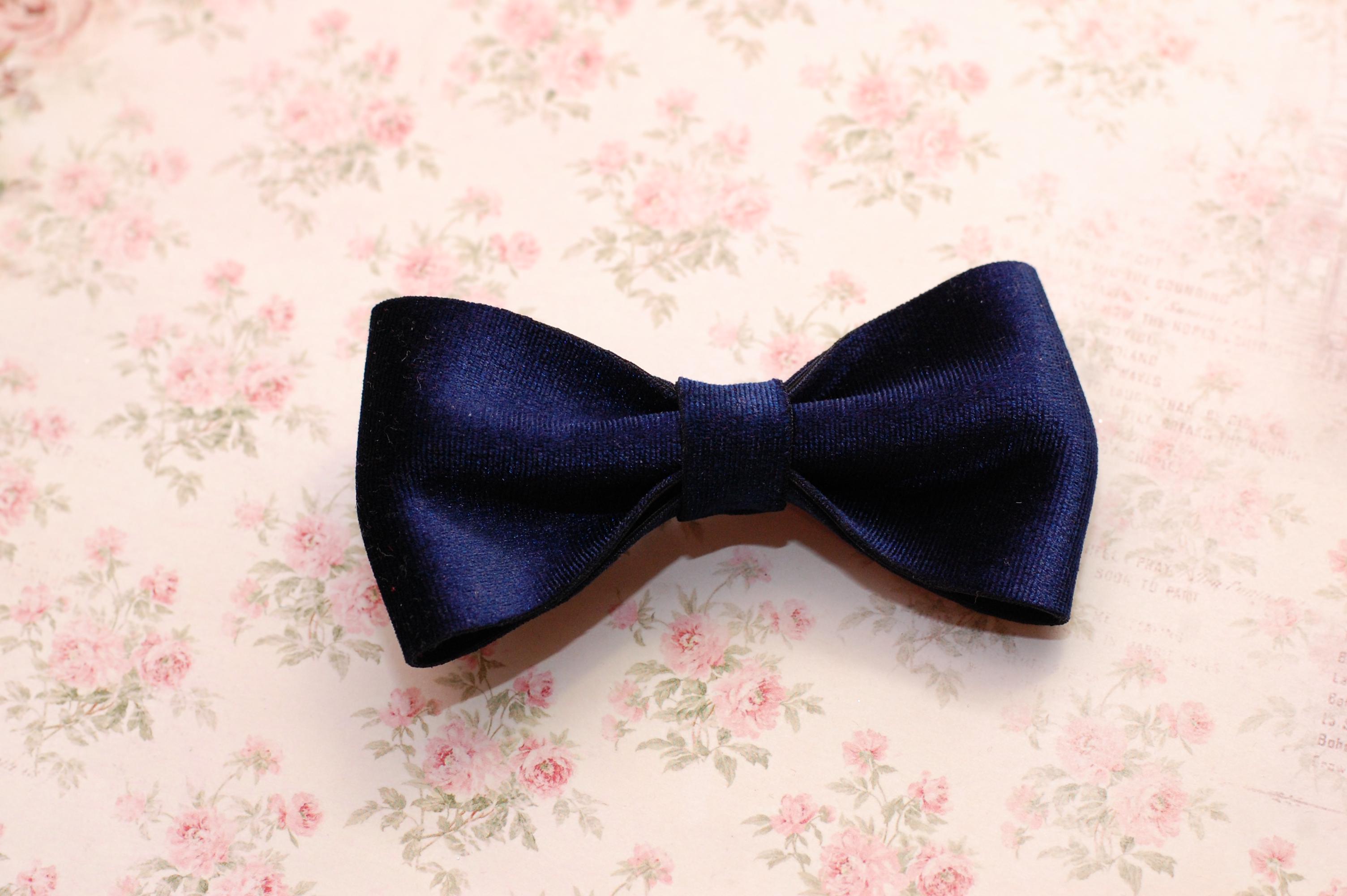 Галстук-бабочка для мальчика из бархата Темно-синяя (28313256)