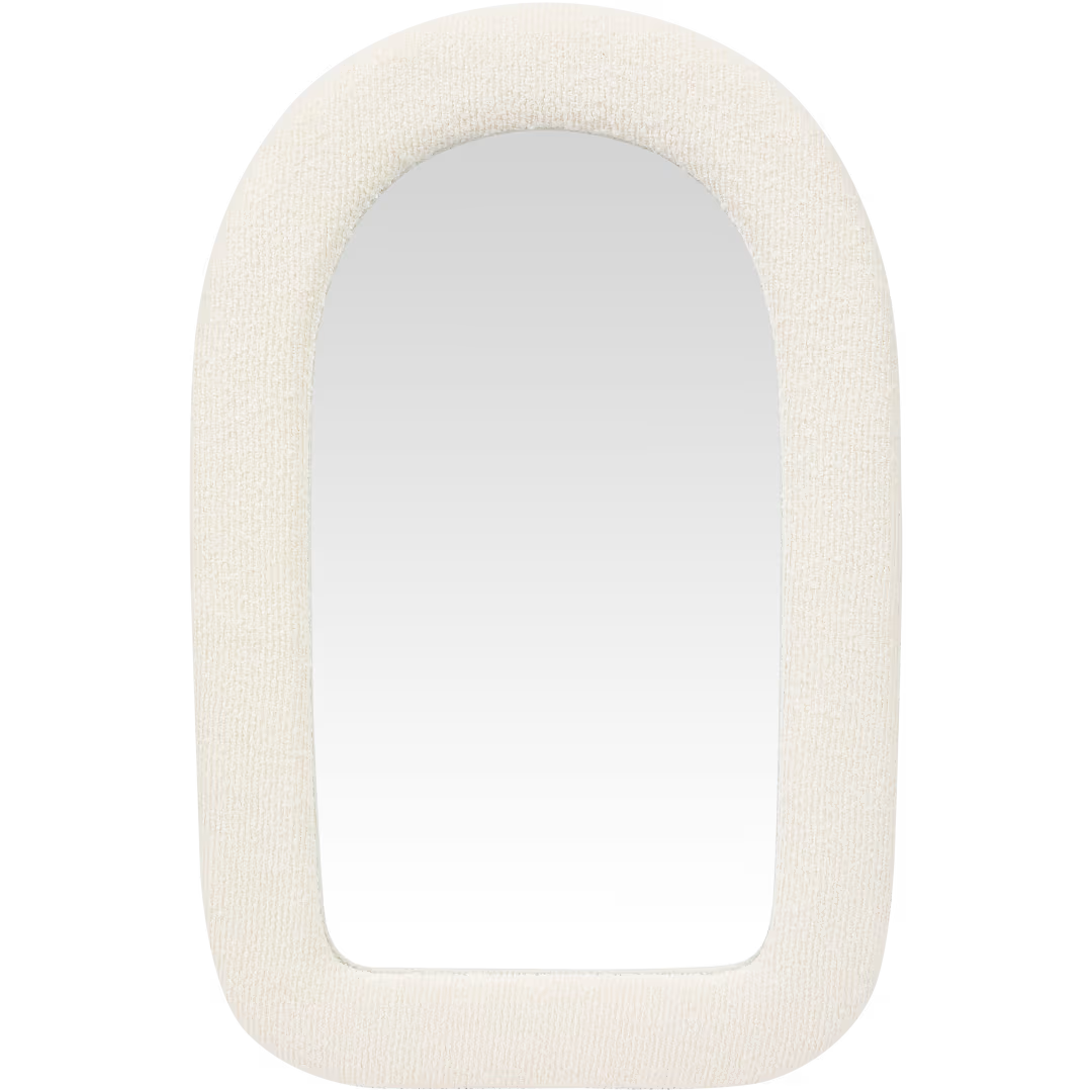 Настінне дзеркало Boucle Arch BA-58 в текстильній рамі 58х38 см White (3_08047)
