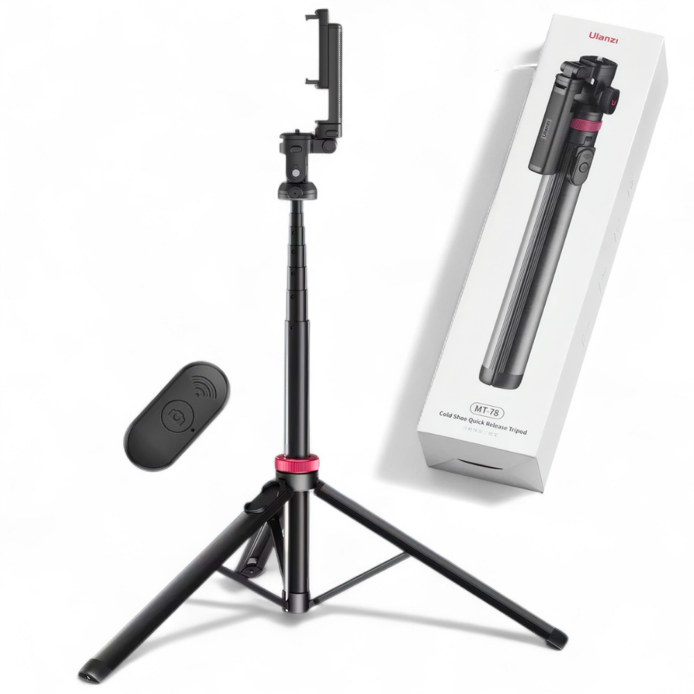 Штатив для телефону Ulanzi Vijim Tripod з Bluetooth-пультом складаний телескопічний 38-185 см Чорний (UV-T077GBB1) Штатив для телефону Ulanzi Vijim Tripod з Bluetooth-пультом складаний телескопічний 38-185 см Чорний (UV-T077GBB1)