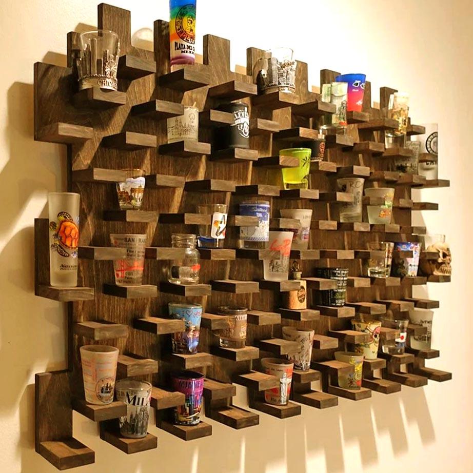 Полиця для чарок з дерева Боудон Латте (ПДШ-000516)