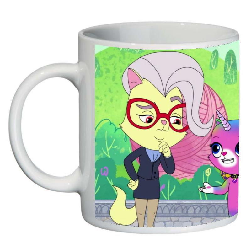 Кружка с принтом SuperCup Радужно бабочковая единорожная кошка (SC-Rainbow Butterfly Unicorn Kitty-006)