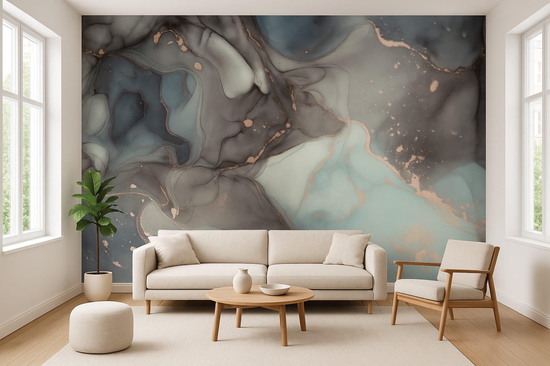 Фотообои флизелиновые Styleo Print-walls Бирюзовый флюид 0342 300х200 см (Pw-0342)