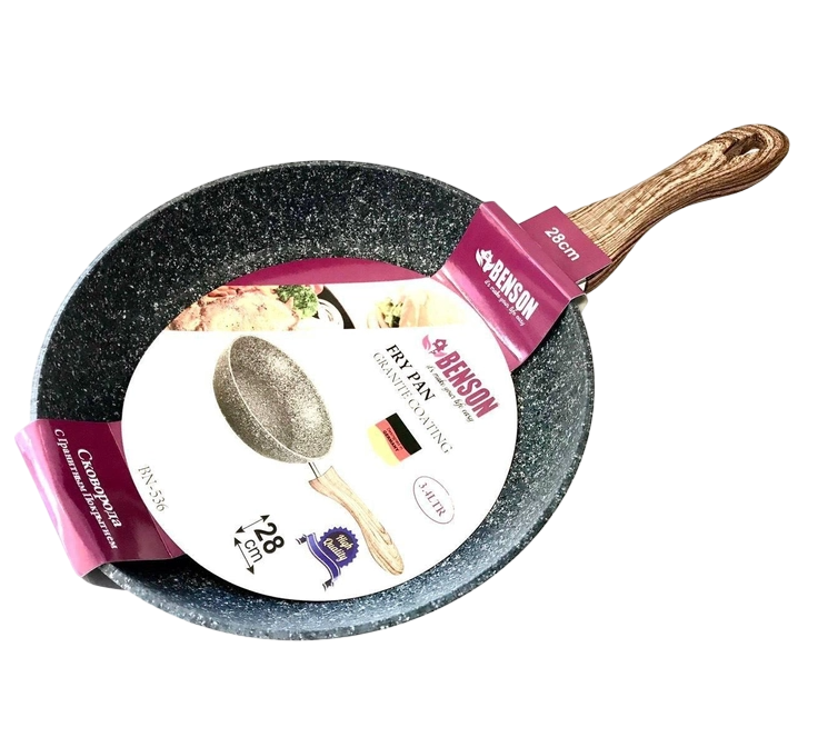 Сковорода Benson BN-536 с антипригарным гранитным матовым покрытием 28 см (14821325) Сковорода Benson BN-536 с антипригарным гранитным матовым покрытием 28 см (14821325)