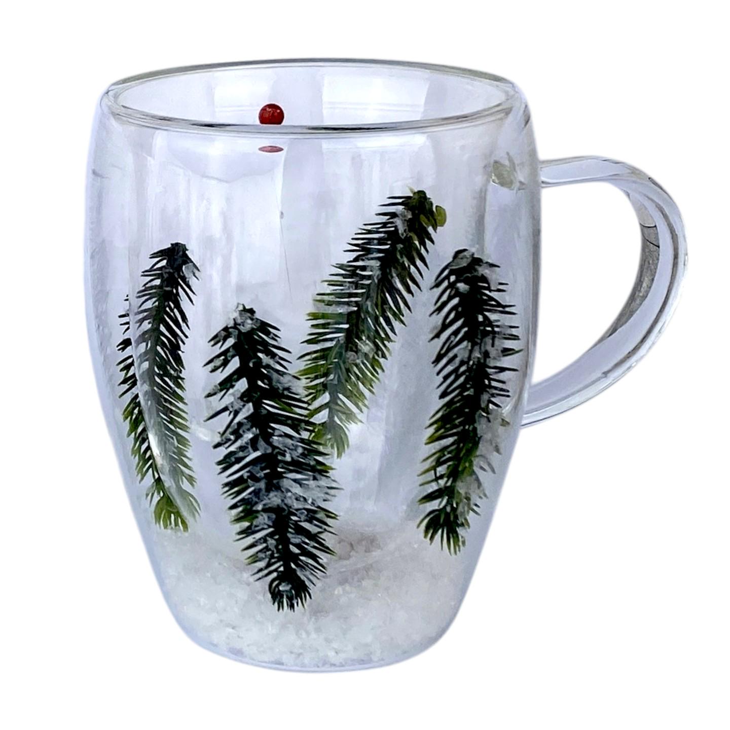 Чашка с двойным дном с веточками 350 мл Прозрачный (4032) Чашка с двойным дном с веточками 350 мл Прозрачный (4032)