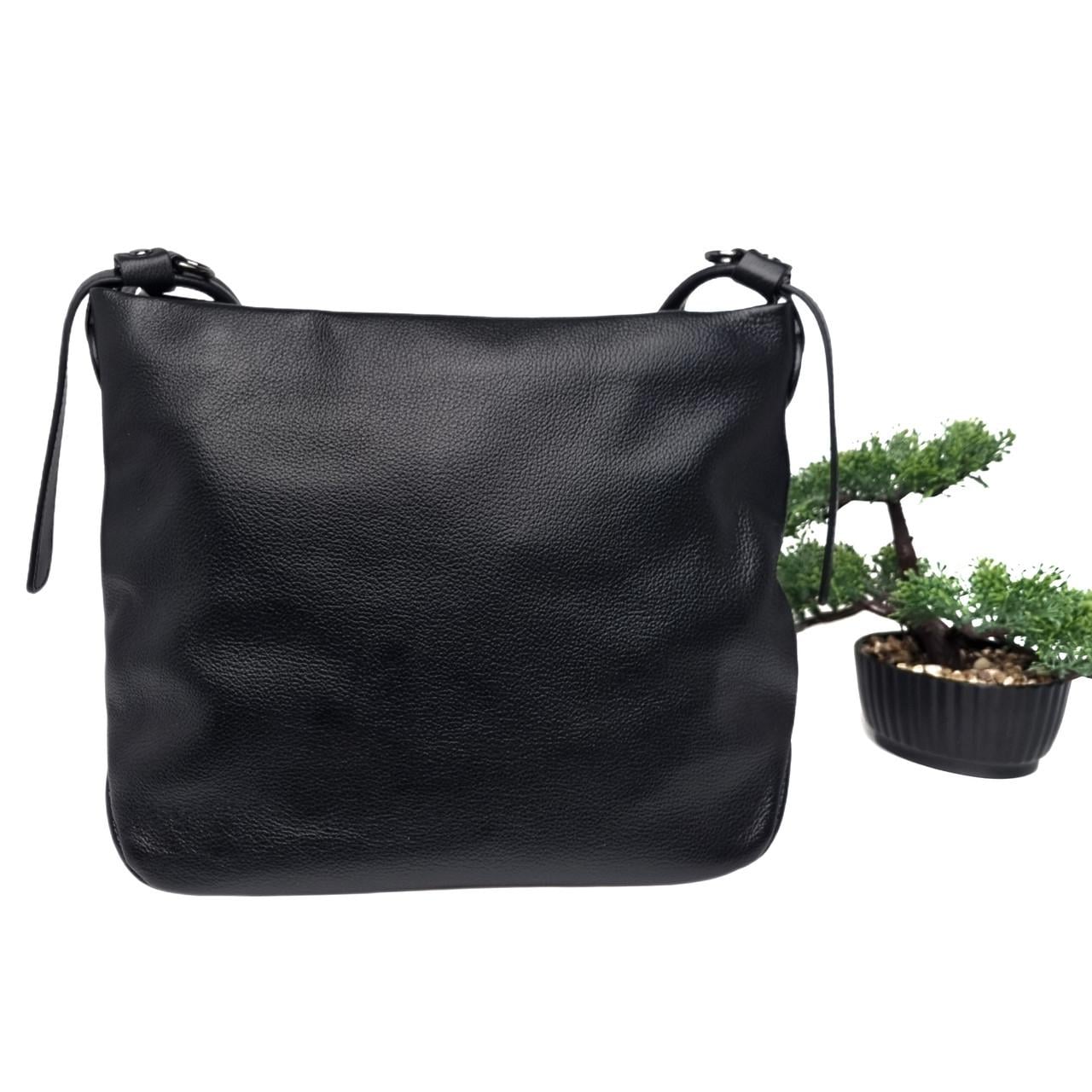 Жіноча сумка-мішок Vivaverba натуральна шкіра Чорний (2017 black)