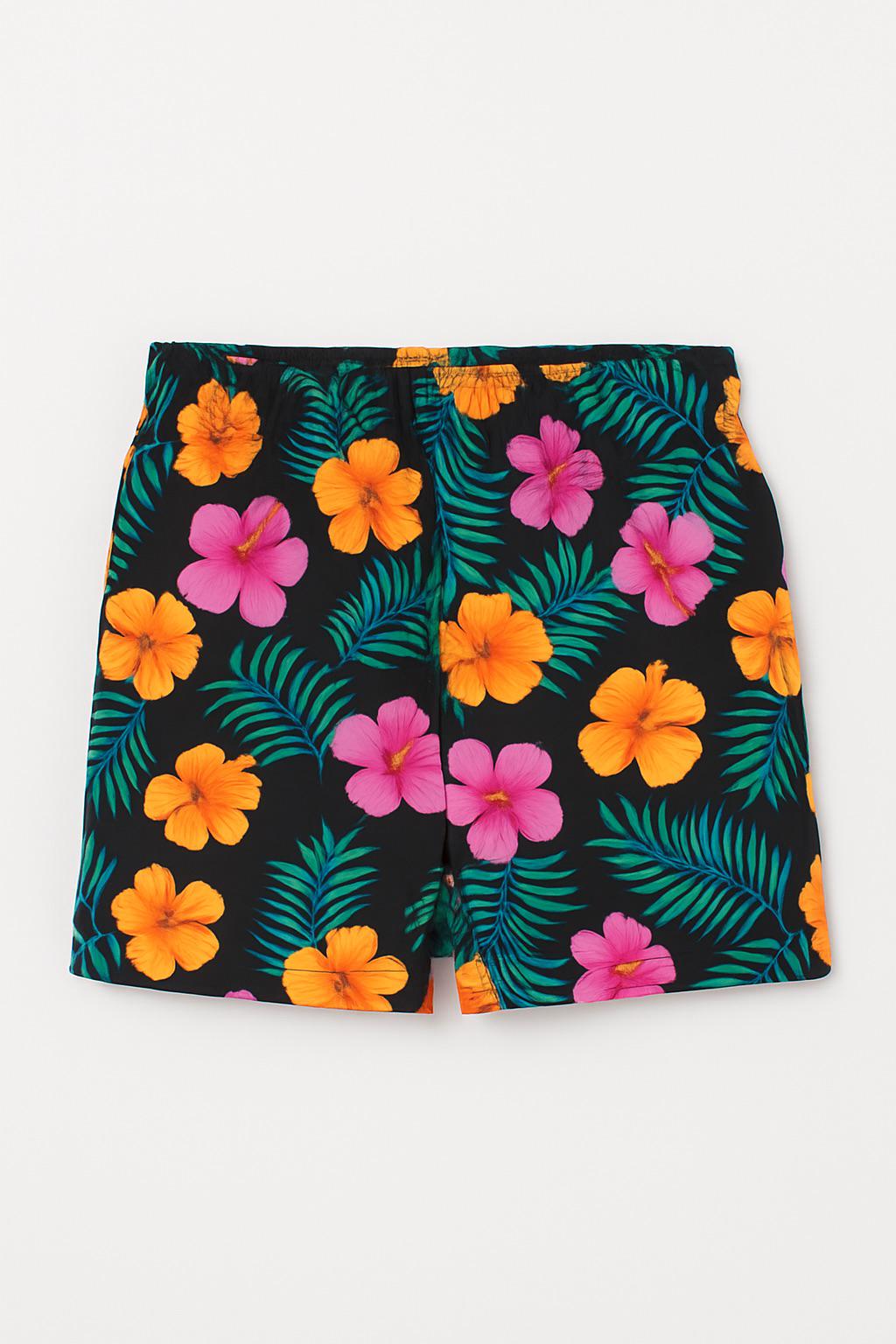 Шорти H&M з квітами 146 см Чорний