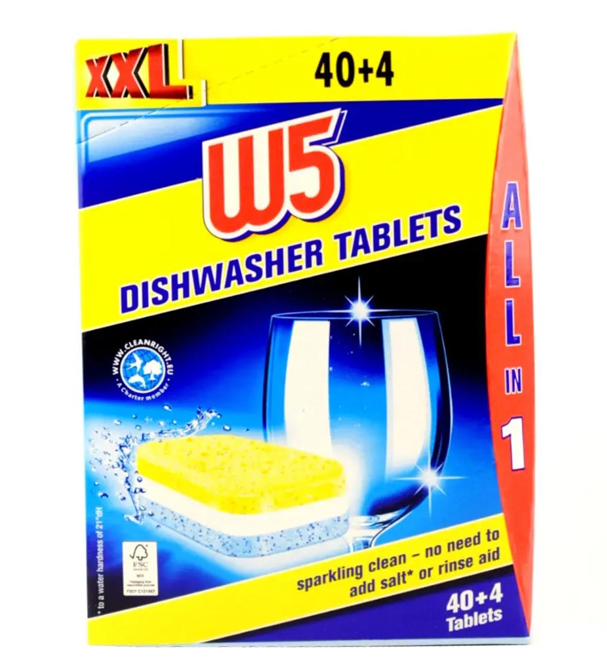 Средство для мытья посуды W5 таблетки для чистки посудомоечной машины 44 шт. (392091972)