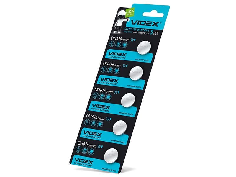 Батарейка литиевая Videx CR1616 Blister Card 5 шт. (8446)