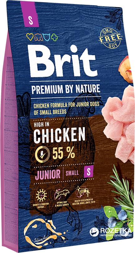 Корм сухой для щенков и молодых собак мелких пород Brit Premium Junior S Курица 8 кг (8595602526246)