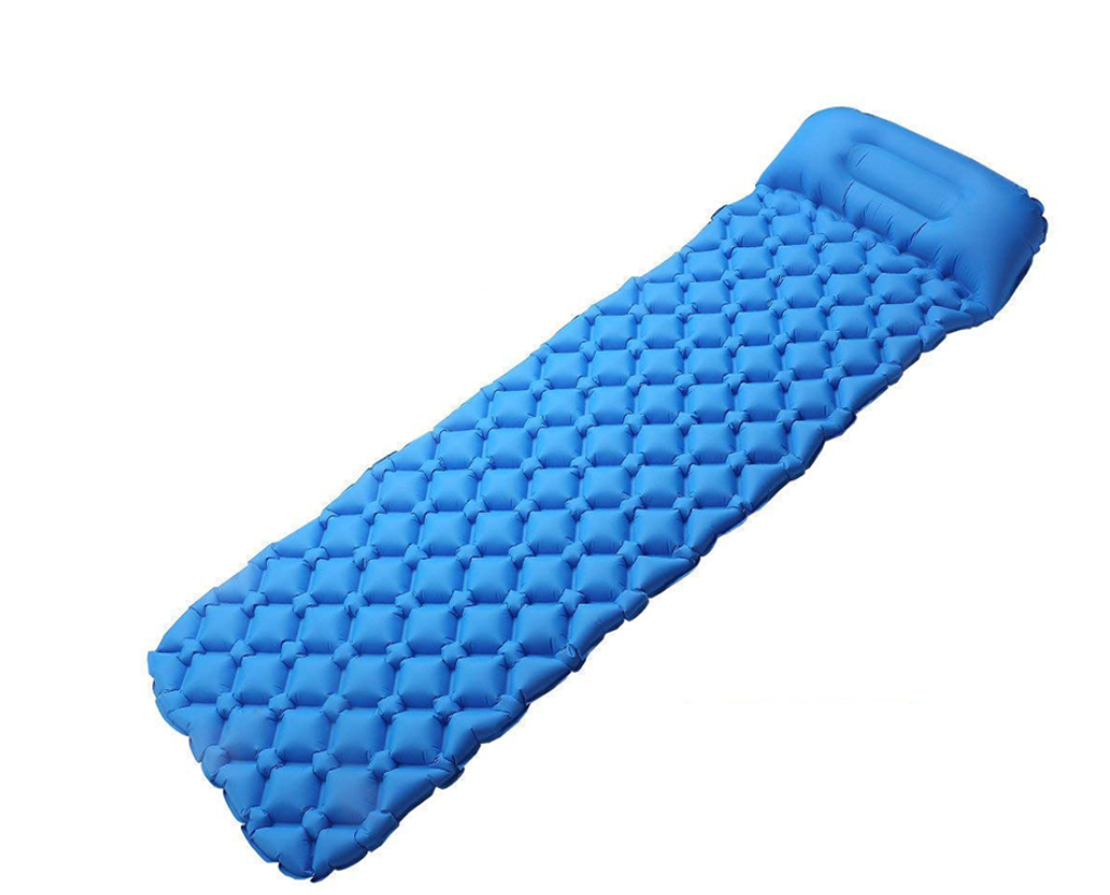 Коврик надувной с подушкой для сна со встроенным насосом для накачивания 190х58х6,5 см Синий Коврик надувной с подушкой для сна со встроенным насосом для накачивания 190х58х6,5 см Синий