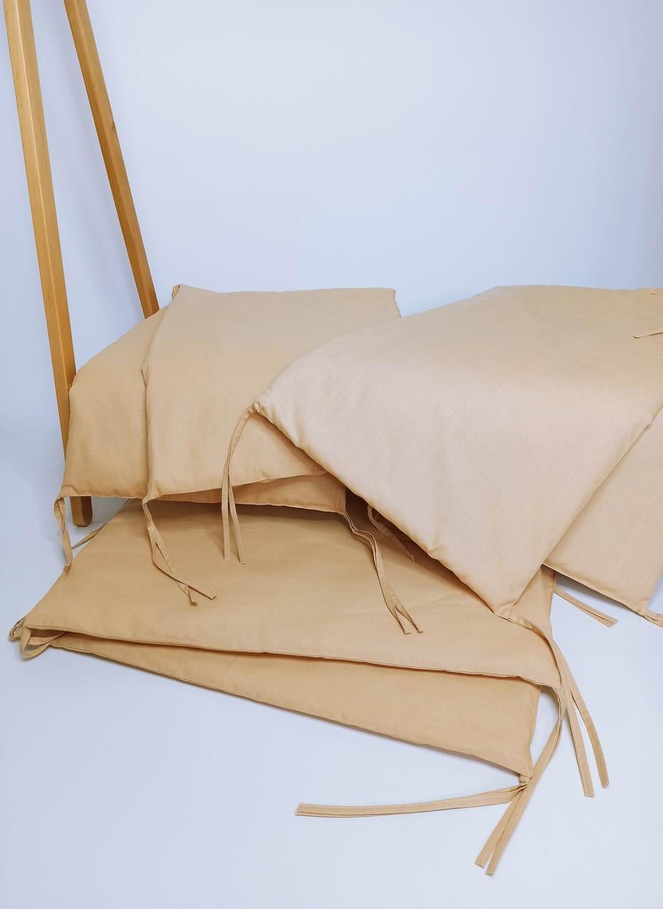 Бортики защита в детскую кровать Penetka бязь 120x40/60x40 см Золотистый (6500.120.40.99)