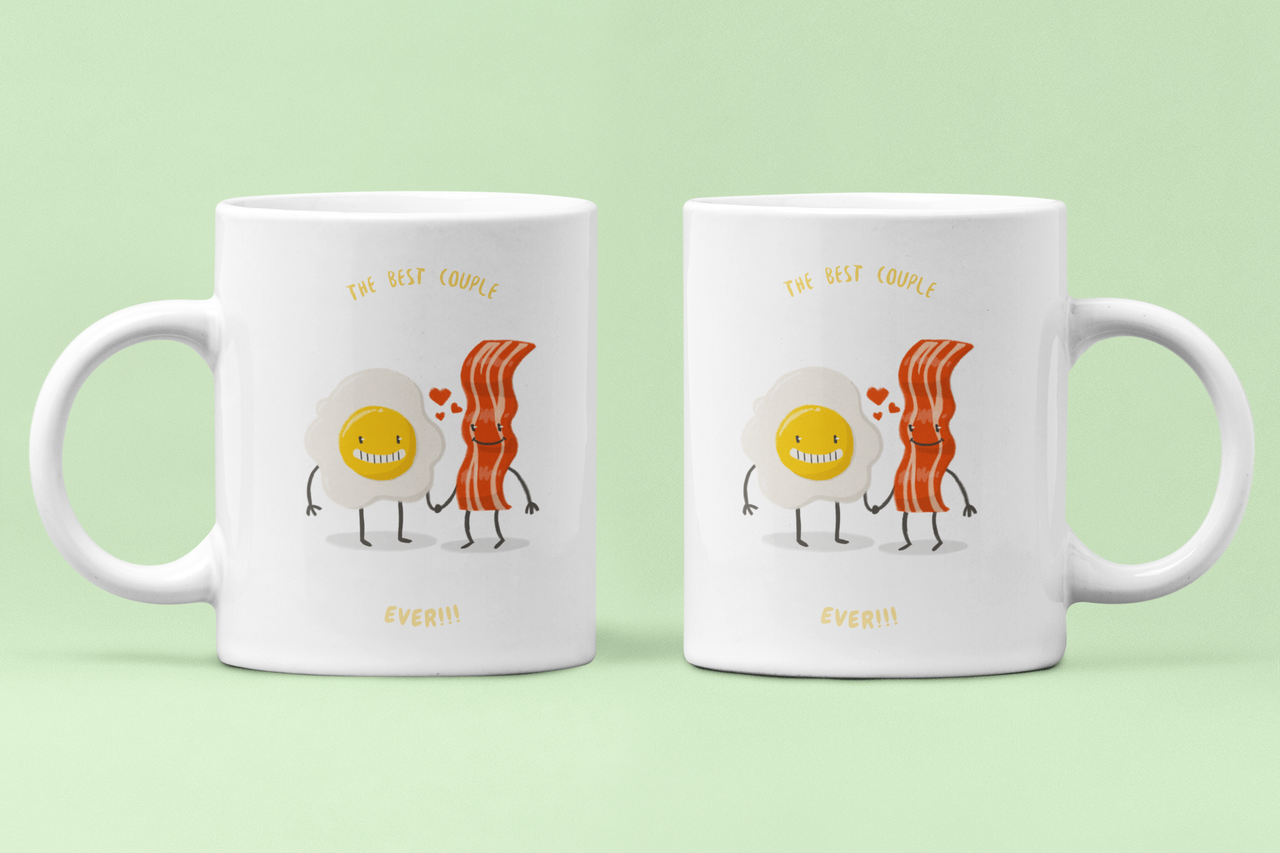 Чашки парные "The best couple ever" для влюбленных 330 мл Белый (ВЛ200Ч)