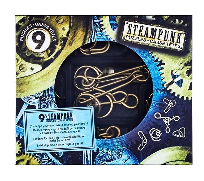 Набір металевих головоломок Eureka 9 Steampunk Puzzles Gray set (473207) - фото 2