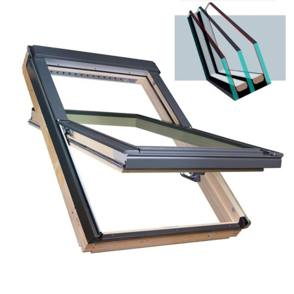 Мансардное окно Fakro FTZ-V U4 09 двухкамерное с вентиляцией 94х140 см (000004188) - фото 3
