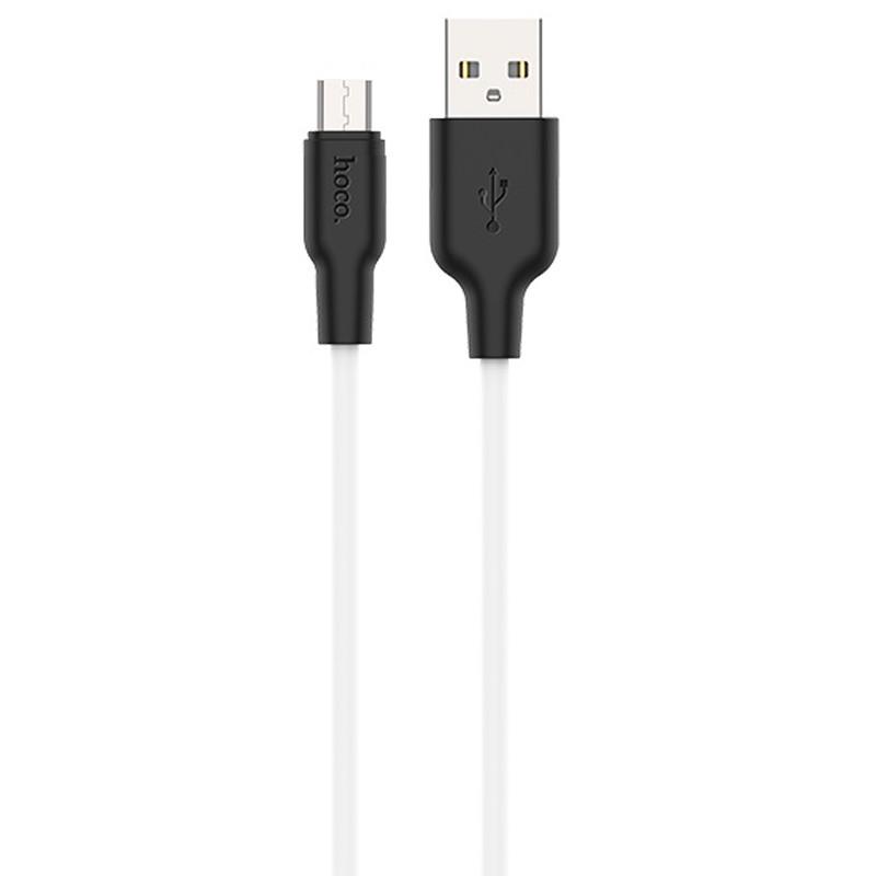 Кабель дата Hoco X21 Plus Silicone MicroUSB 2 м White (00000035240_1)