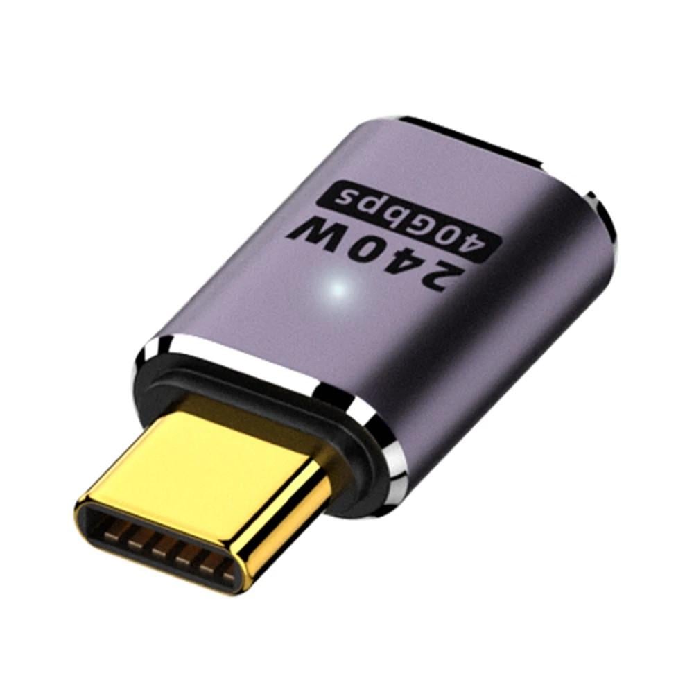 Переходник-адаптер OTG USB Type-C M/F LED USB 4.0 40Gbps 240W 8K Metal Type-1