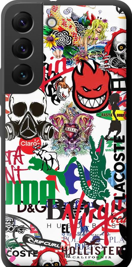 Чехол на Samsung Galaxy S22 Many different logos (4022b-2494-42517)