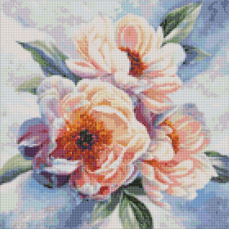 Алмазная мозаика Идейка Красота пионов 40x40 см (AMO7284)