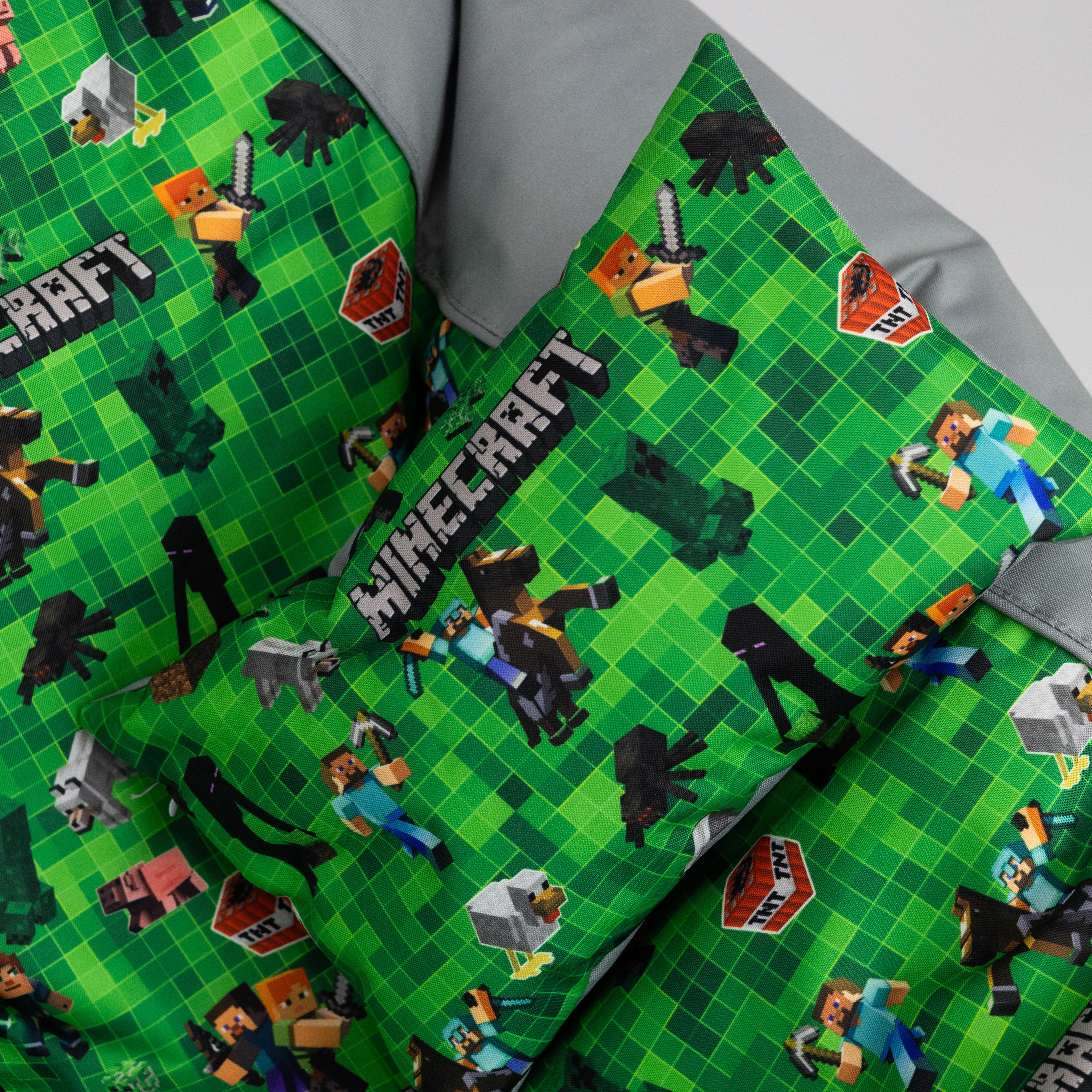 Бескаркасное кресло-мешок и подушечка Flex Oksford Minecraft с кантиком ХXL 140х100 см (100030) - фото 5 Бескаркасное кресло-мешок и подушечка Flex Oksford Minecraft с кантиком ХXL 140х100 см (100030) - фото 5