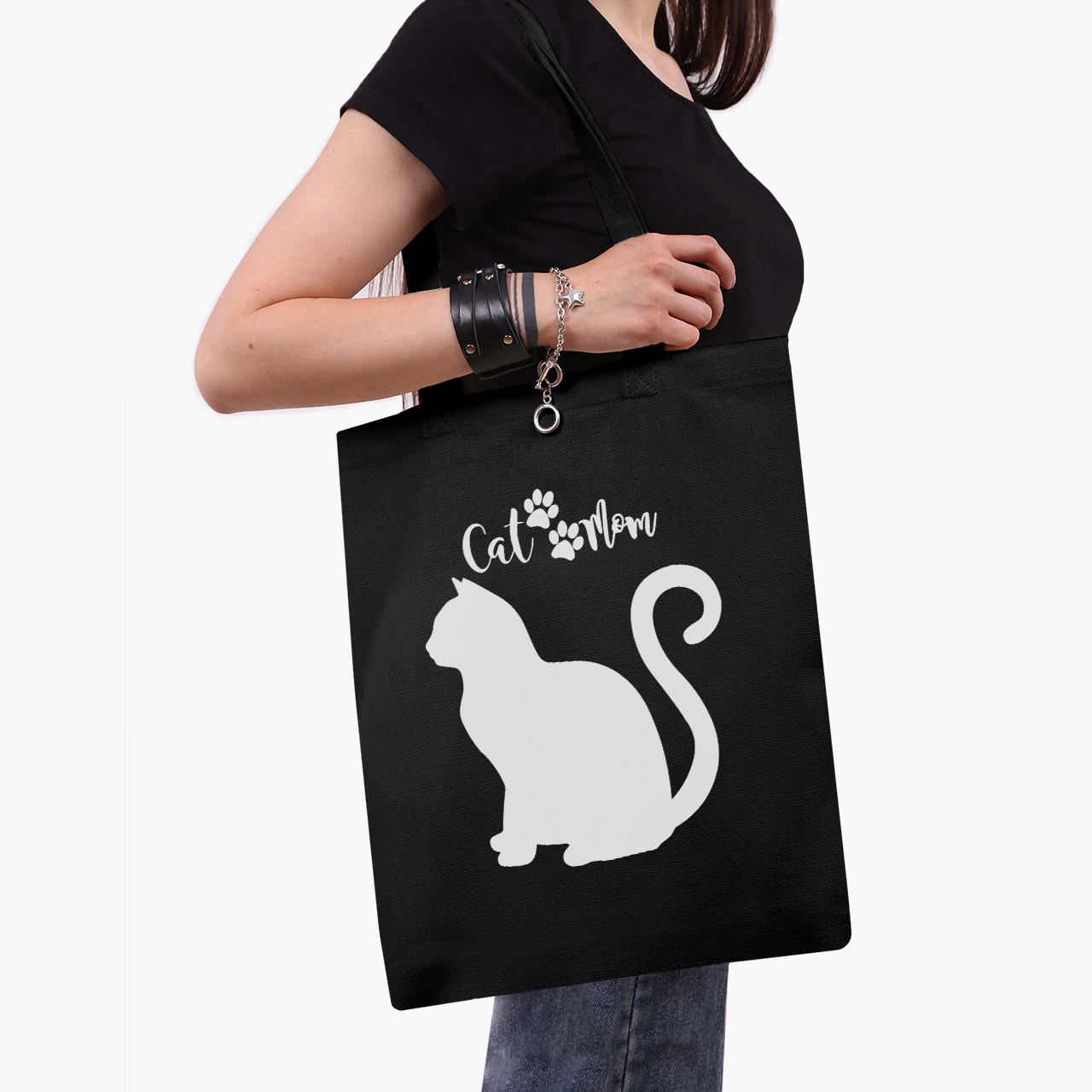 Эко сумка шоппер Cat Mom 41x35 см Черный (9227-2840-BK)