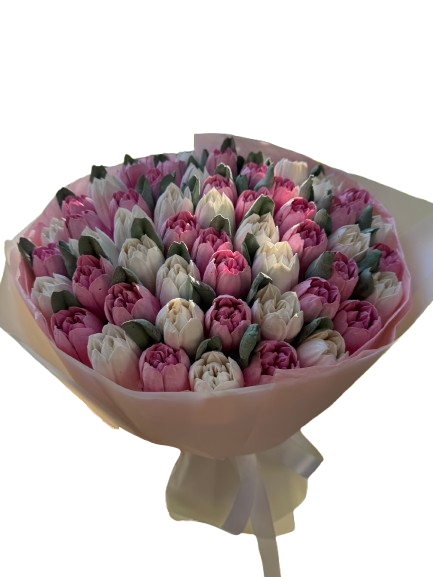 Букет зефірних квітів ручної роботи 30 см (28830829)