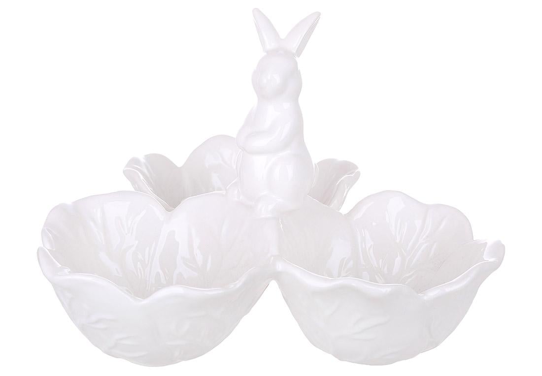 Менажница керамическая Зайка на капусте 20,4x20,4x14 см (733-780)