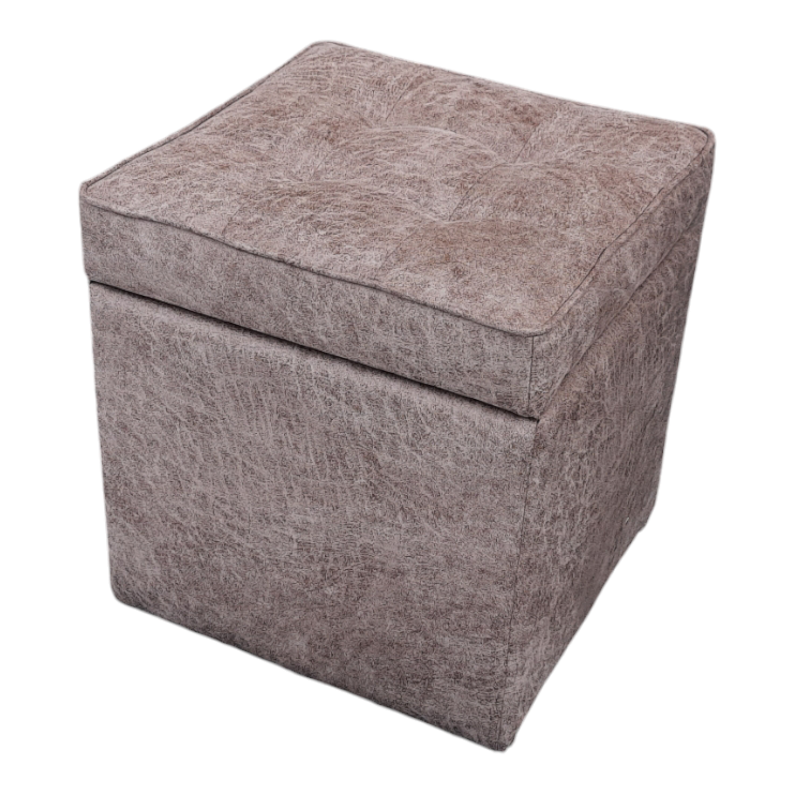 Пуф квадратний Люкс з нішою штучна замша Атланта 40х40х43 см Сіро-бежевий - фото 2