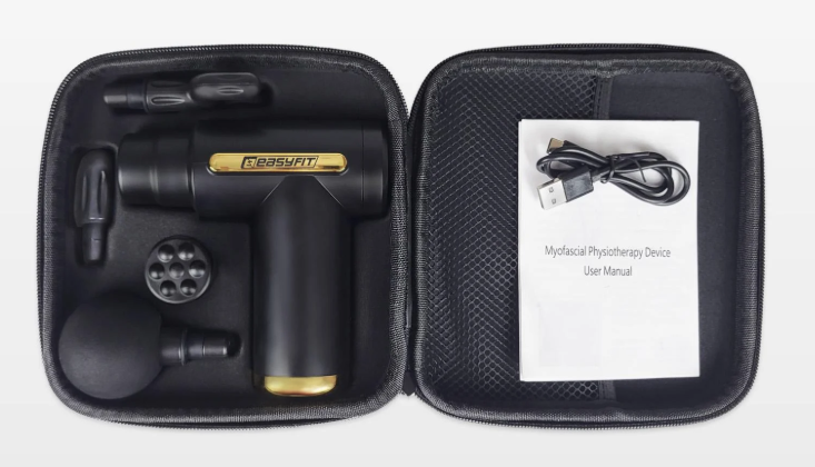 Масажер перкусійний для тіла EasyFit Pulse Mini 4 насадки та 6 режимами (EF-2070)