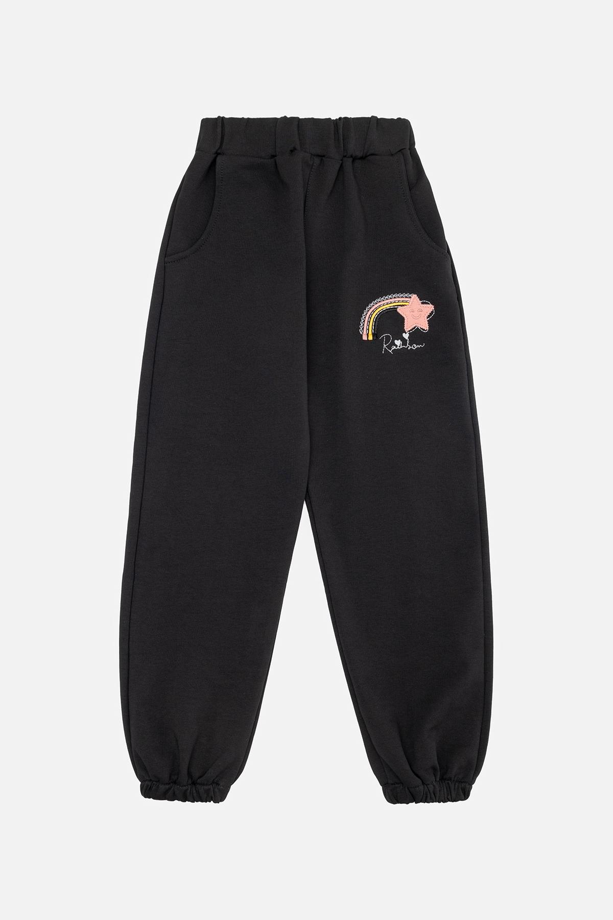 Брюки спортивные для девочки 104 см Черный (SKT000966074)