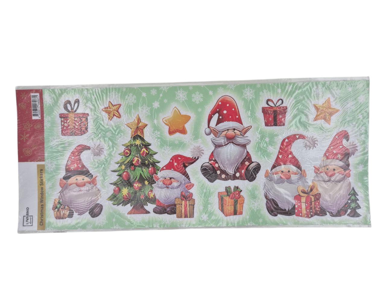 Новогодние наклейки на окна многоразовые Livarno Home Гномы 10 шт. 38х30 см (P1-00289) - фото 2