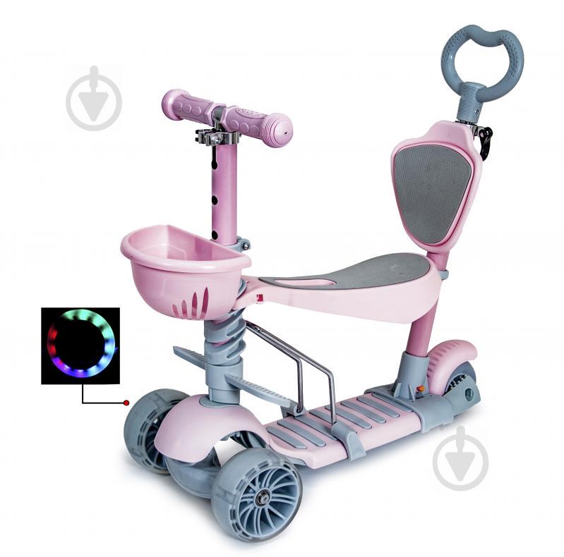 Самокат Scooter Smart 5in1 многофункциональный, с родительской ручкой Pastel Pink (1086921724)