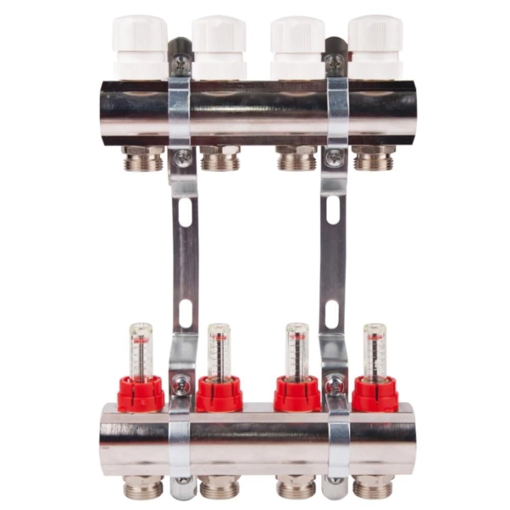 Коллектор отопления SD Plus с расходомерами и термостатическими кранами 10 выходов 1" (SD235W10)