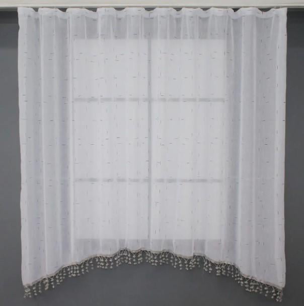 Гардина с аркой лен/бахрома 260х150 см Белый (000к 51-210)