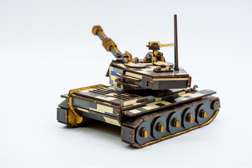 Пазл із дерева механічний PuzzleOK 3D Танк 162 деталі - фото 5