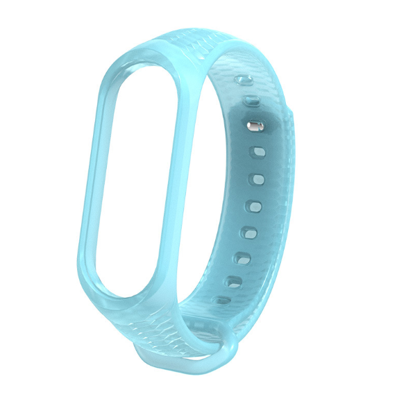 Ремешок для смарт-часов Xiaomi Mi Band 4/3 MiJobs Aurora силиконовый рифленый полупрозрачный Голубой (2154P)