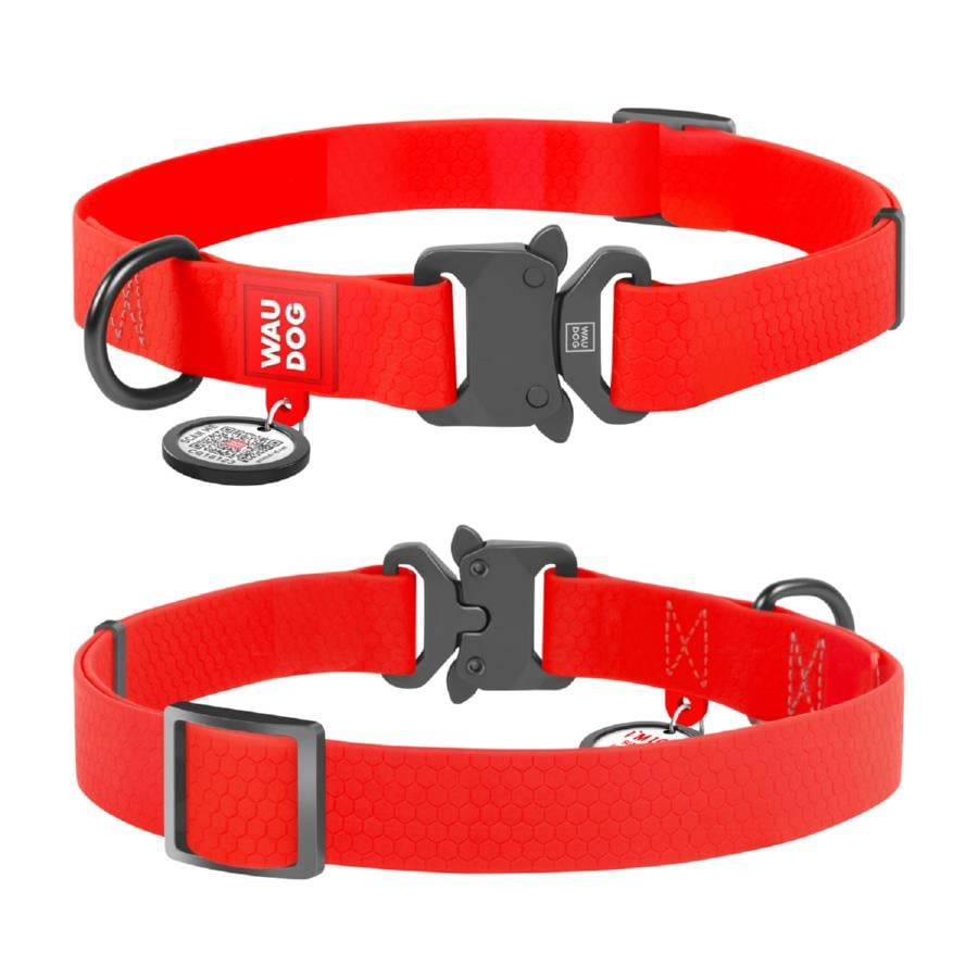 Ошейник Waudog Waterproof с QR паспортом водостойкая металлическая пряжка-фастекс ХL
