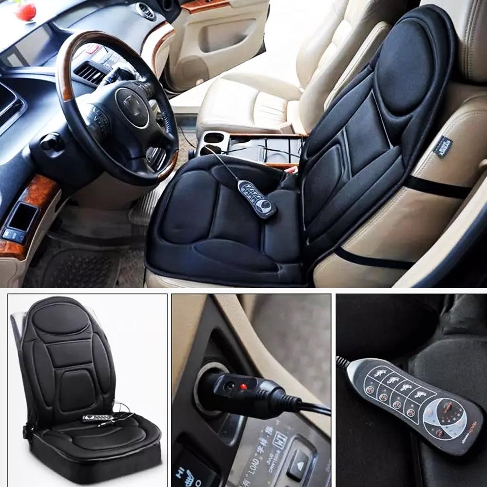 Автомобильная накидка на кресло Massage Cushion JB-616C с подогревом и пультом Черный (120.650) - фото 7