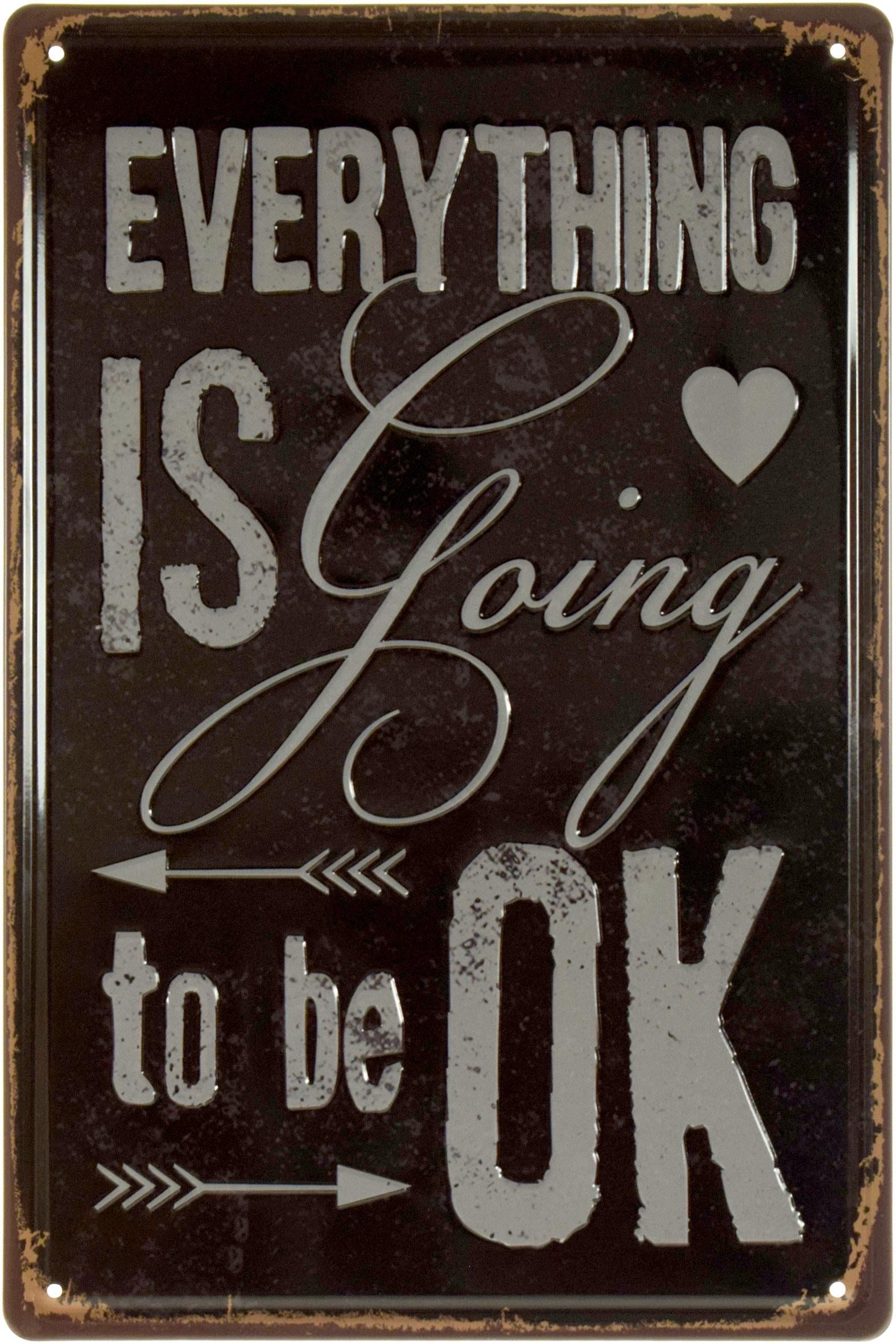 Табличка металева Все Буде Добре/Everything Is Going To Be Ok 20x30 см