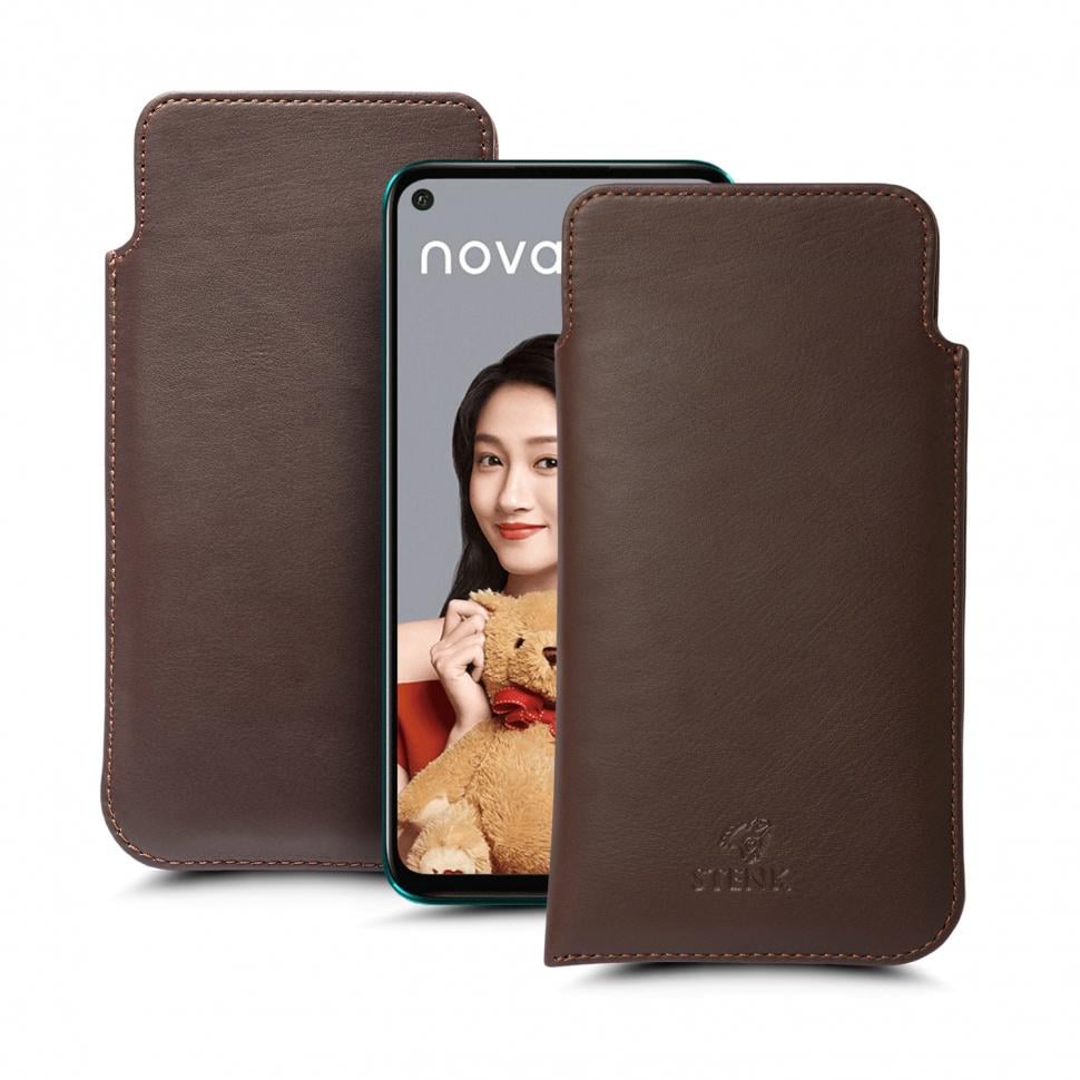 Футляр Stenk Elegance для Huawei Nova 5i Pro Коричневый (66091)