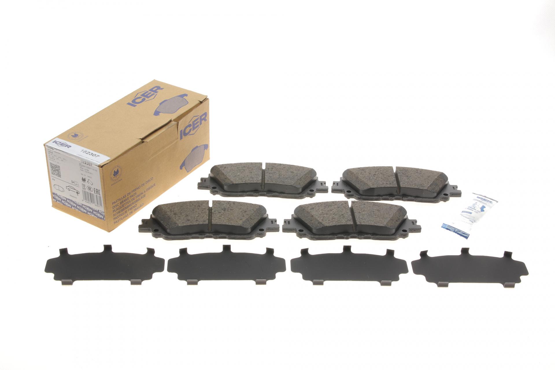 Колодки тормозные передние ICER 182307 Toyota Camry 17-/Rav4/Lexus ES/UX 18-